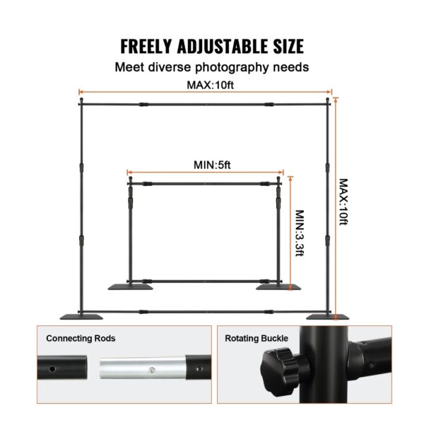 Pipe And Drape Backdrop Stand kit, Heavy Duty Backdrop. - Image 6