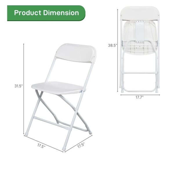 Lightweight White Folding Chairs - Image 4