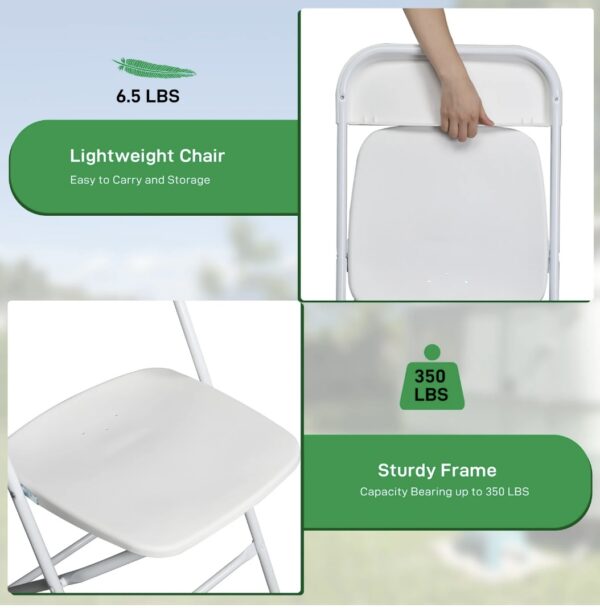 Lightweight White Folding Chairs - Image 5